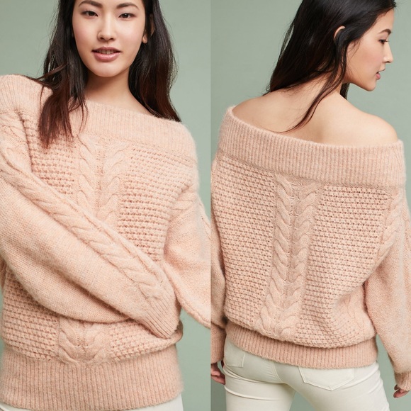 Anthropologie Sweaters - EUC Anthro Sleeping on Snow Cableknit Sweater XS